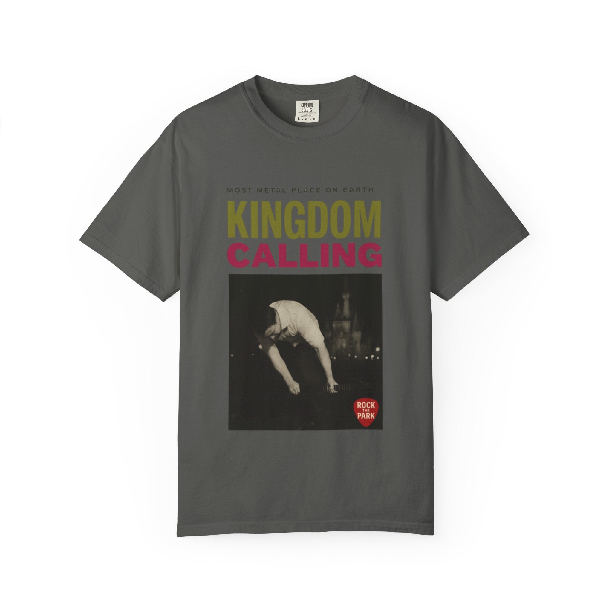 Kingdom Calling Graphic T-Shirt Rock the Park Most Metal Place on Earth